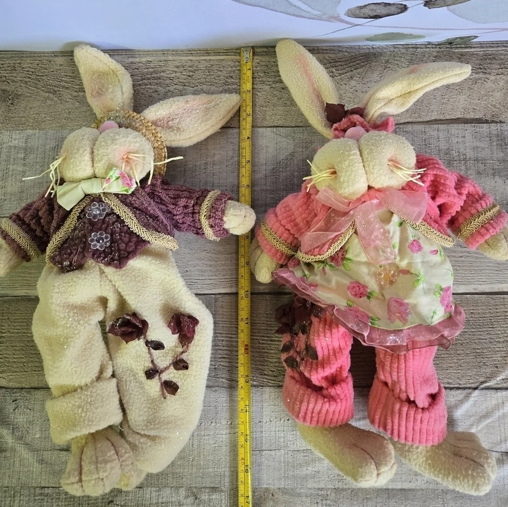 VINTAGE Mr & Mrs Bunny Pair